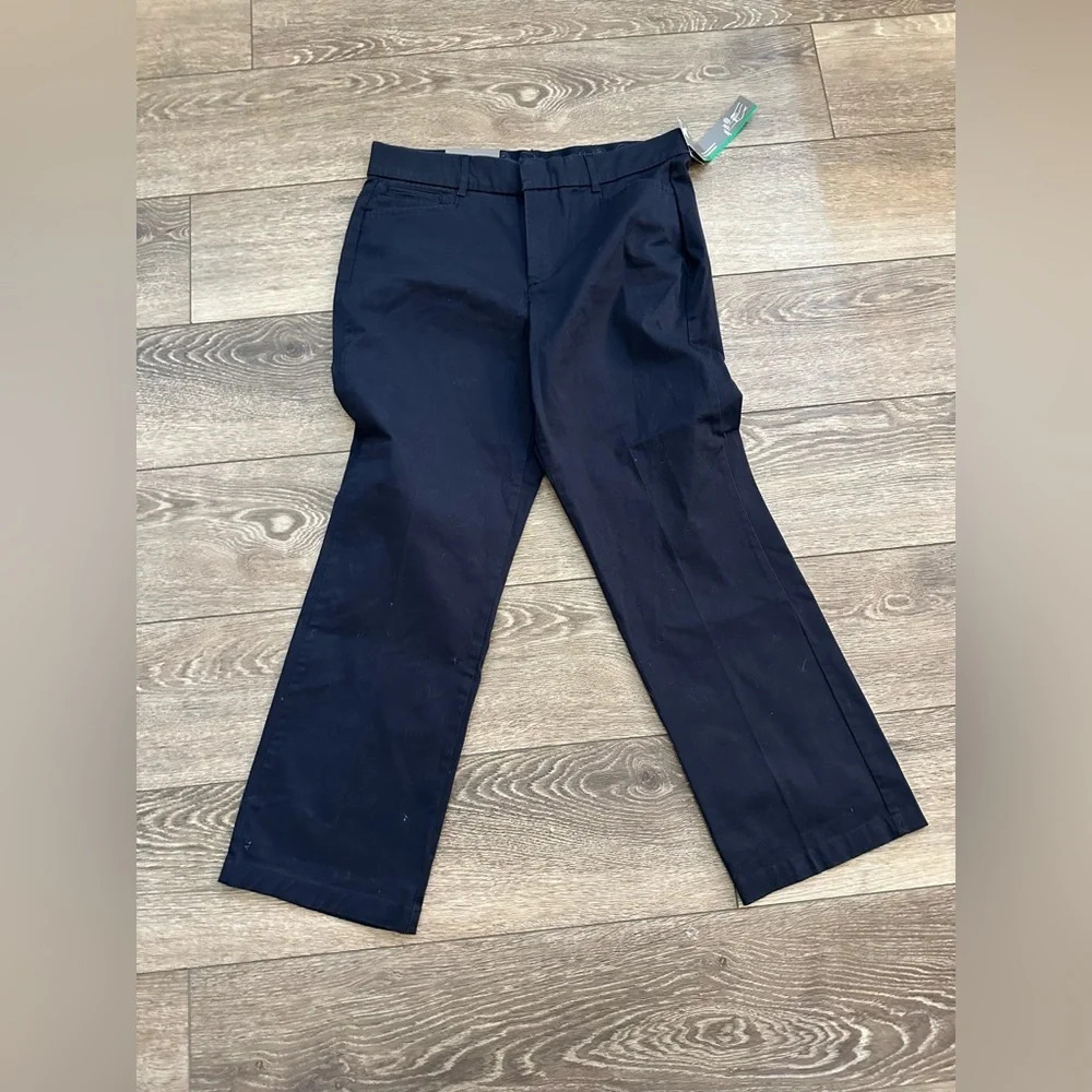 JM Collection trouser pant navy blue NWT short straight leg SZ 12S  cotton